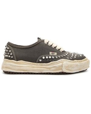 Maison Mihara Yasuhiro Baker Studded Canvas Trainers - Grey