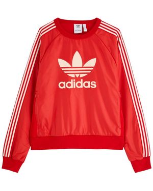 adidas Logo Shell And Jersey Sweatshirt - Red