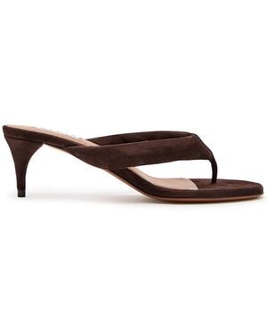 Alaïa Padded 55 Suede Sandals - White