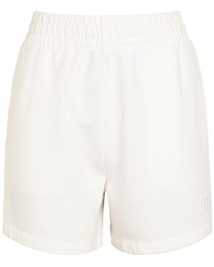 Anine Bing Kam Logo Cotton Shorts - White