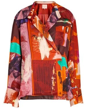 ROKSANDA Java Printed Satin Blouse - Red