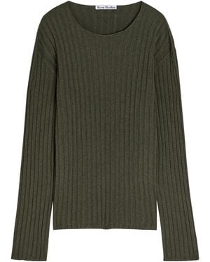 Acne Studios Ribbed-Knit Jumper - Green