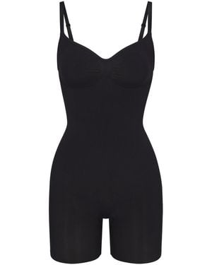 Skims Seamless Sculpt Mid-Thigh Bodysuit - Black