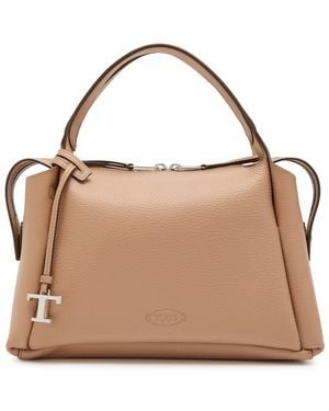 Tod's Grained Leather Top Handle Bag - Brown