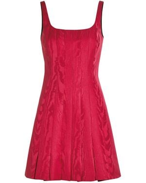 Emilia Wickstead Sascha Moiré Mini Dress - Red