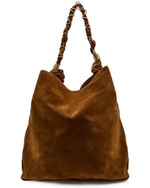 Saint Laurent Amalia Suede Tote - Brown