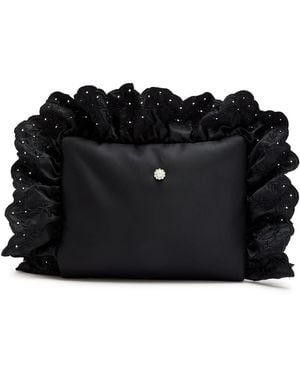 Simone Rocha Pillowcase Embroidered Padded Clutch - Black