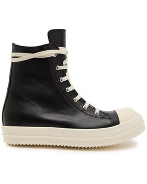 Rick Owens Leather Trainers - Black