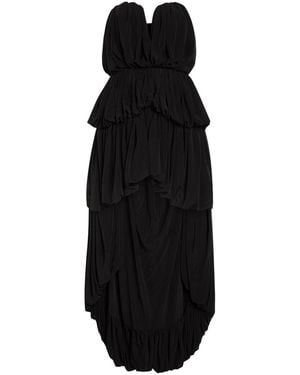 Ronny Kobo Aly Gathered Tissue Jersey Mini Dress - Black