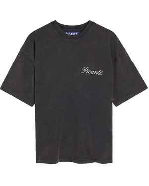 Picante Tailor Logo-Print Cotton T-Shirt - Black
