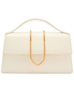 Jacquemus Le Grand Bambino Polka Dot Leather Top Handle Bag - Natural