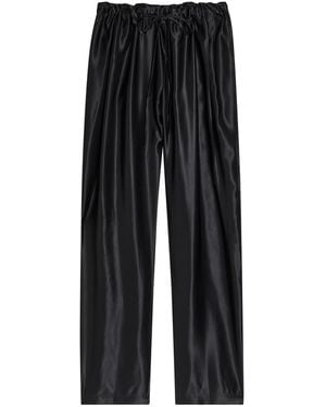 KHAITE Rohen Straight-Leg Satin Trousers - Black