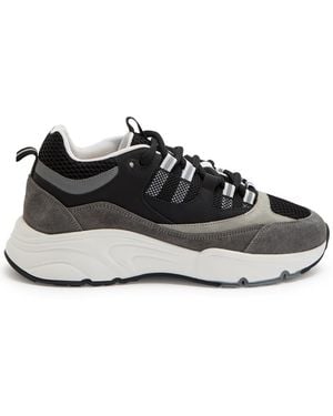Cleens Aero Runner Paneled Mesh Sneakers - Black