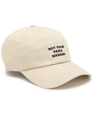 Drole de Monsieur Nfpm Embroidered Cotton Cap - Natural