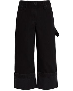 Simone Rocha Turn-Up Straight-Leg Cropped Jeans - Black