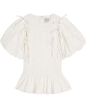 Damson Madder Becca Broderie-Anglaise Cotton Blouse - White