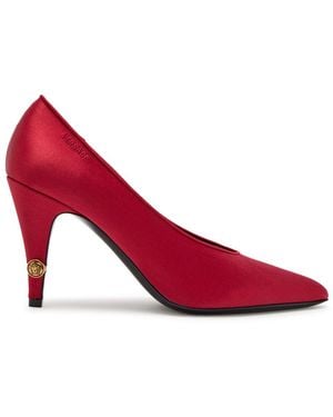 Versace Decollete 90 Satin Pumps - Red