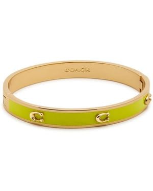 COACH Pegged Signature Logo Enamelled Bracelet - Yellow
