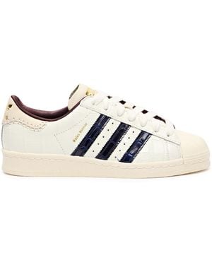 Wales Bonner Adidas X Superstar Crocodile-Effect Leather Trainers - White