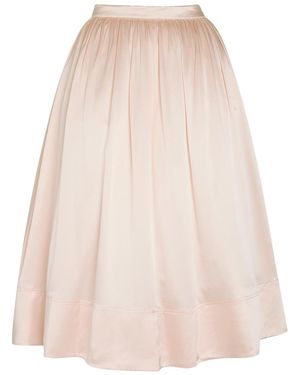 Patrick Mcdowell Julia Gathered Silk Midi Skirt - Natural