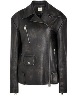 KHAITE Catalina Leather Jacket - Black
