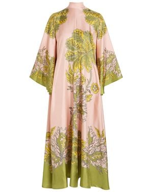 La DoubleJ Magnifico Printed Silk Maxi Dress - Yellow