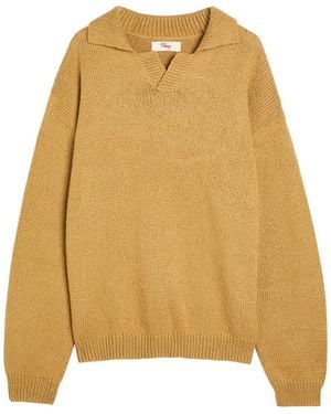 CHERRY LA 5 Star Logo-Intarsia Cotton Jumper - Natural