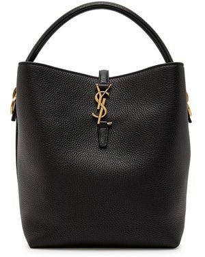 Saint Laurent Le 37 Grained Leather Bucket Bag - Black