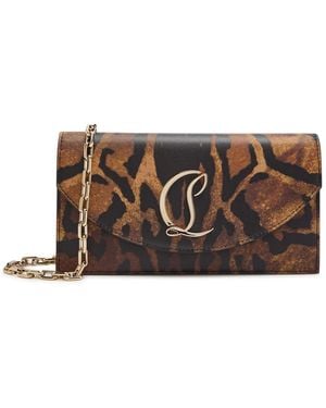 Christian Louboutin Loubi54 Printed Leather Clutch - Grey