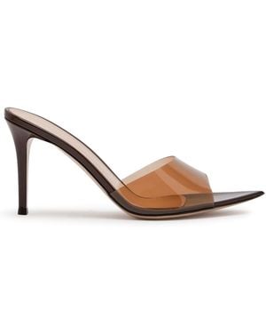 Gianvito Rossi Elle 85 Patent Leather Mules - Brown