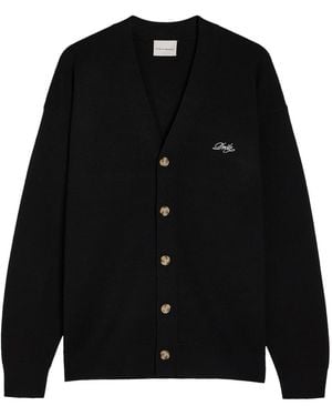 Drole de Monsieur Le Cardigan Drôle Embroidered Knit Cardigan - Black