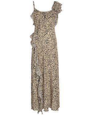 RIXO London Ester-Print Silk-Crepe Maxi Dress - Natural