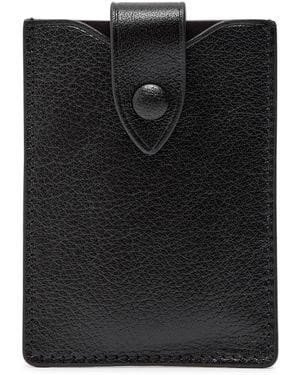 Metier Grained Leather Card Holder - Black