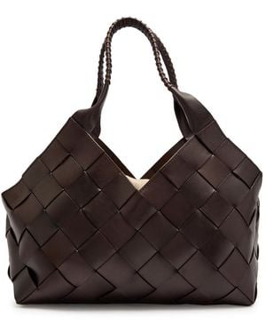 Dragon Diffusion Castello Large Woven Leather Tote Bag - Black