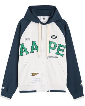 Aape University Colour-Block Hooded Sweatshirt - Blue