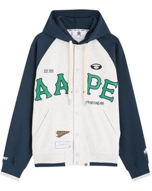 Aape University Colour-Block Hooded Sweatshirt - Blue