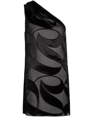 Delos Amaris Devoré Georgette Mini Dress - Black