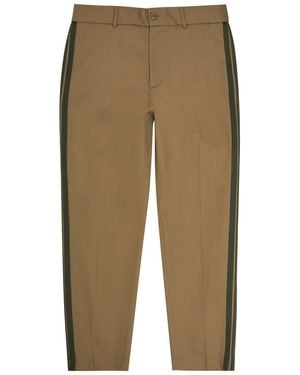 Moncler Logo-Appliquéd Cotton-Blend Chinos - Natural