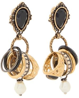 Chloé The Chloé Antique Pearls Embellished Drop Earrings - Metallic