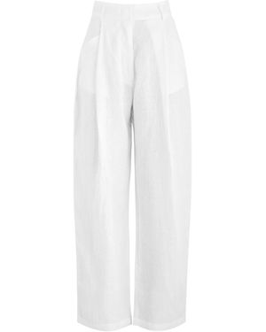 AEXAE Wide-Leg Linen Trousers - White