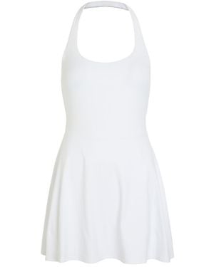 Vuori Tiebreak Halter Stretch-Jersey Mini Tennis Dress - White