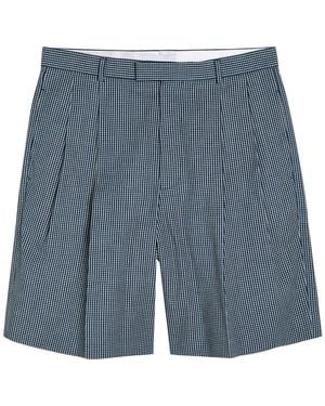 Givenchy Checked Cotton Shorts - Blue