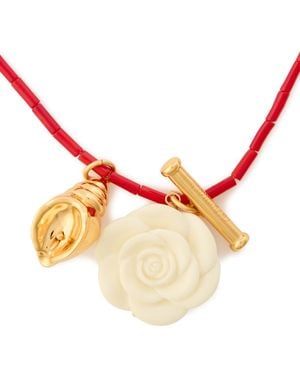 Timeless Pearly Beaded Necklace - Orange