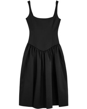 De La Vali Lola Satin Midi Dress - Black