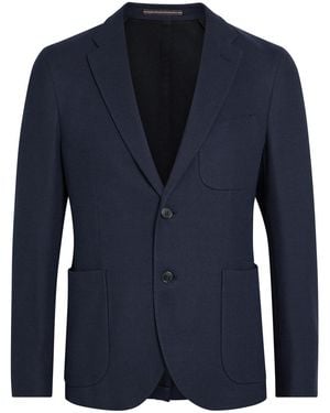 Slowear Textured Cotton Blazer - Blue