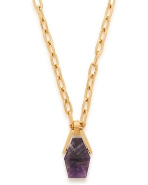 La DoubleJ Portal Amethyst 24K-Plated Necklace - Metallic