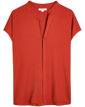 Vince Stretch-Silk Blouse - Red