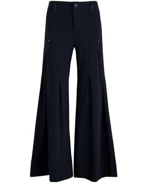 High Know It All Pleated Wide-Leg Jersey Trousers - Blue