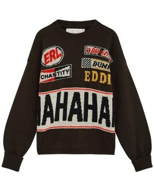 ERL Hahah Intarsia Knitted Jumper - Black