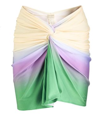 Baobab Maple Pareo Knotted Satin-Jersey Mini Skirt - Green